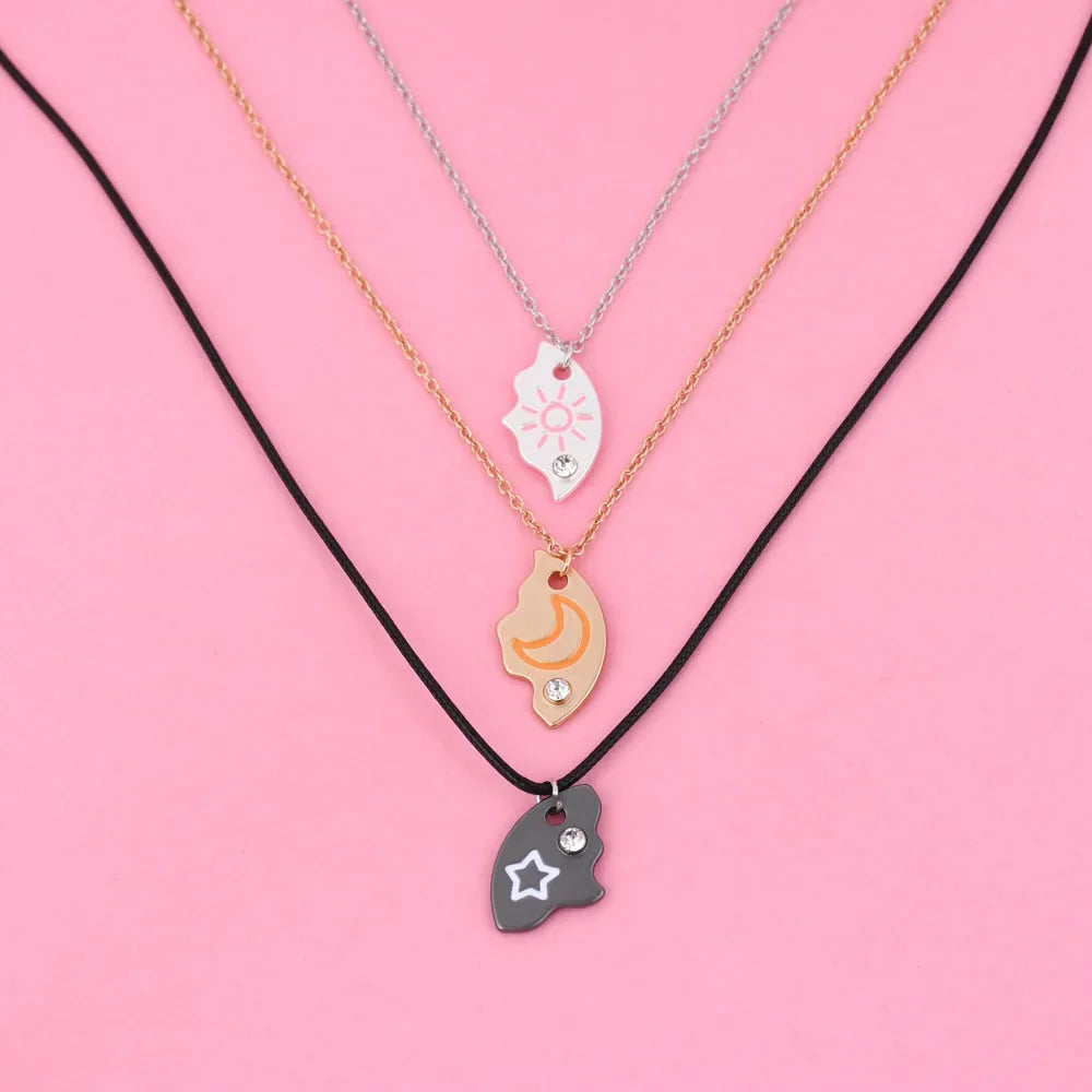 Sun, Moon & Star BFF Necklaces (Set of 3)