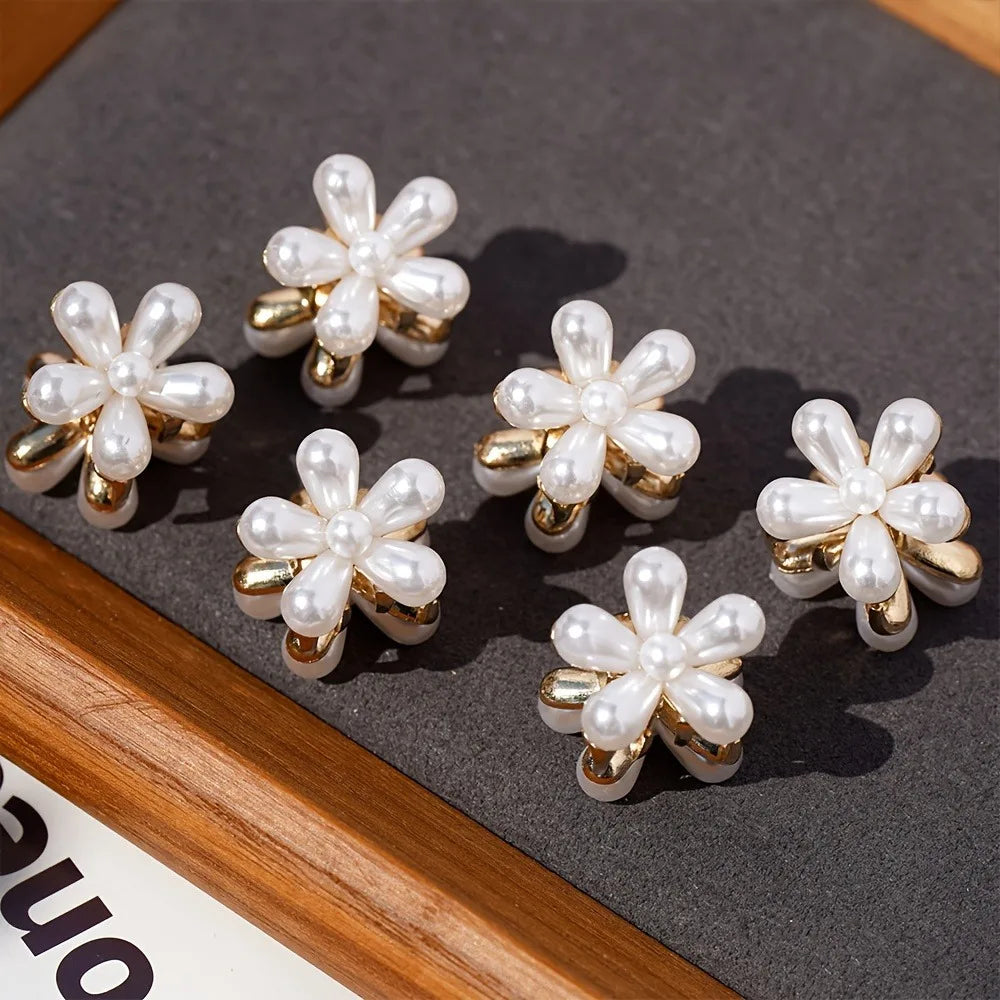 Pearl Flower Hair Clips