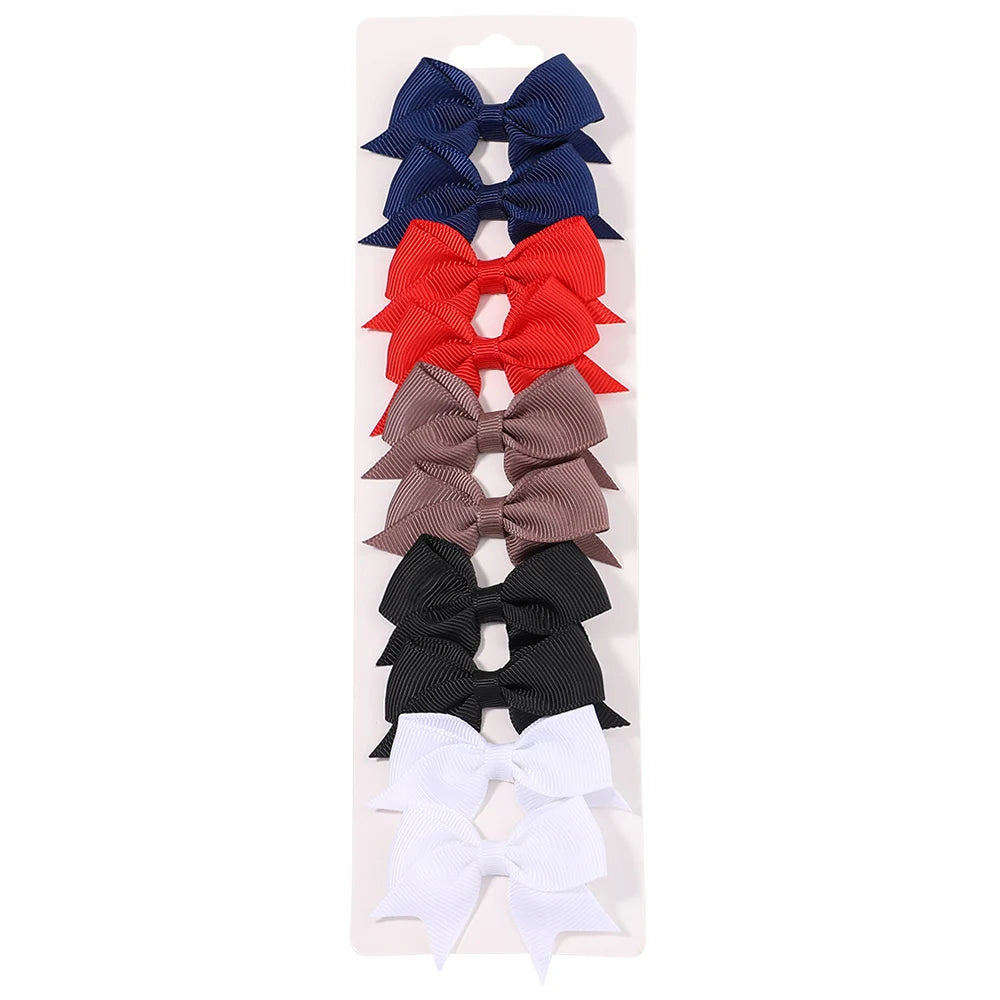 Ribbon Bow Hair Clips (10 pcs)