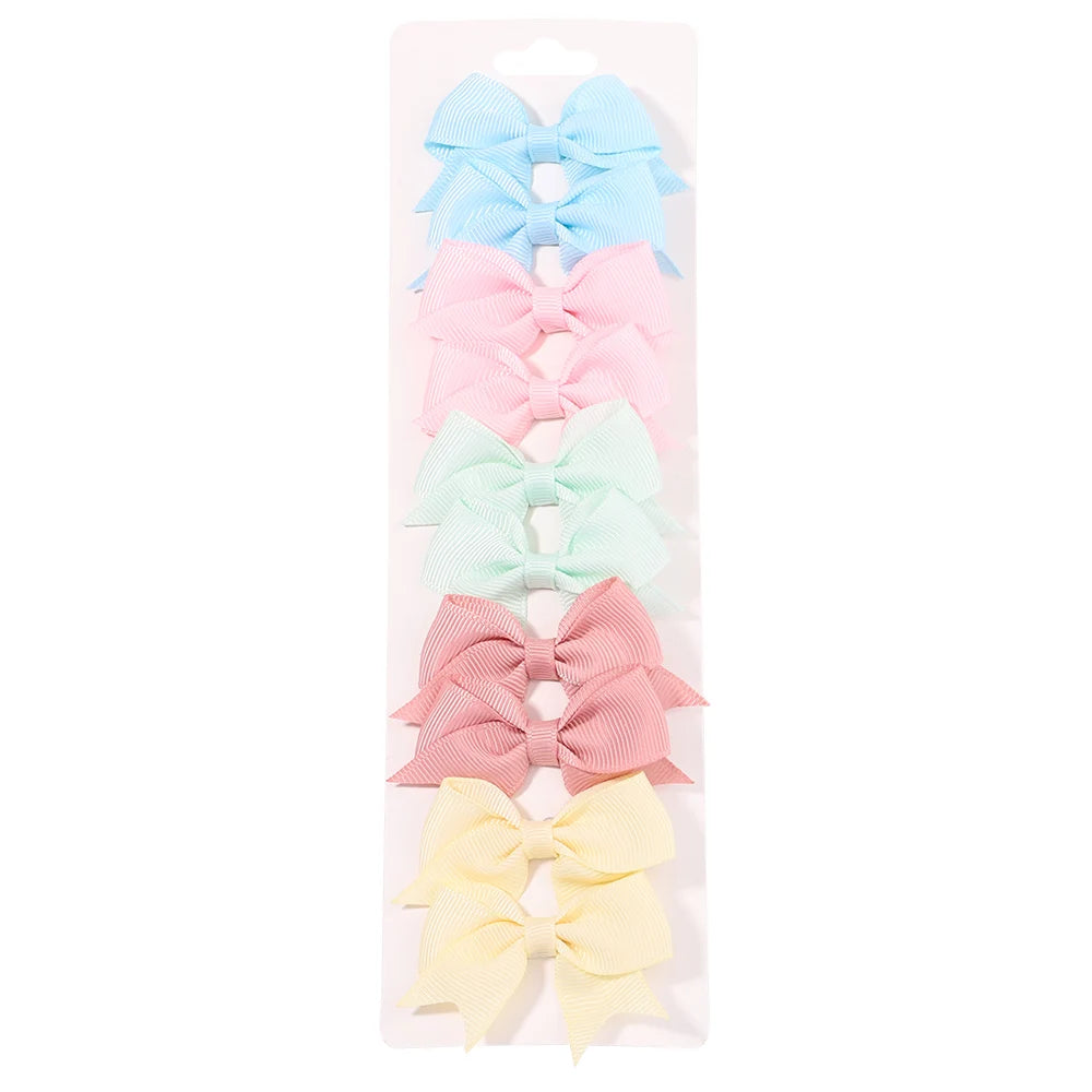 Ribbon Bow Hair Clips (10 pcs)