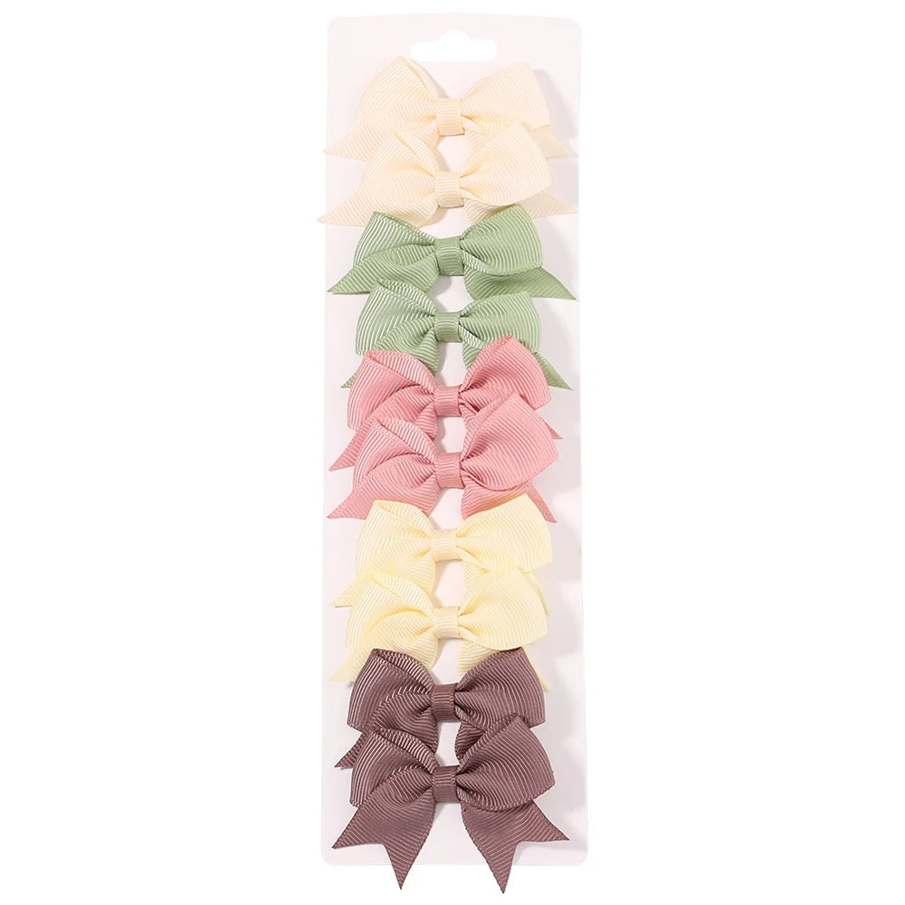 Ribbon Bow Hair Clips (10 pcs)