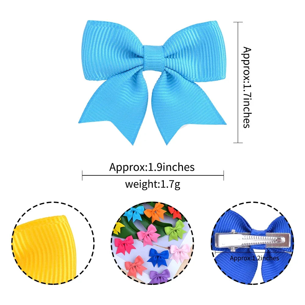 Ribbon Bow Hair Clips (10 pcs)