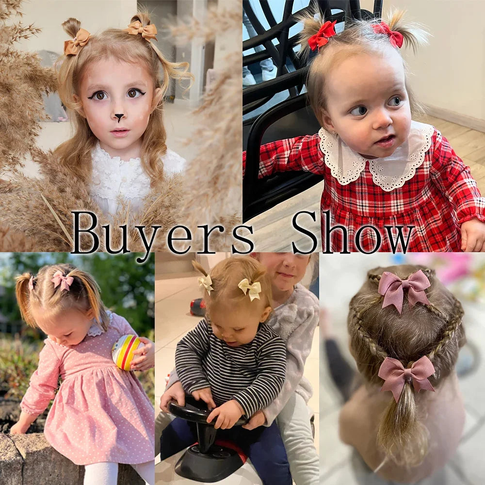 Ribbon Bow Hair Clips (10 pcs)