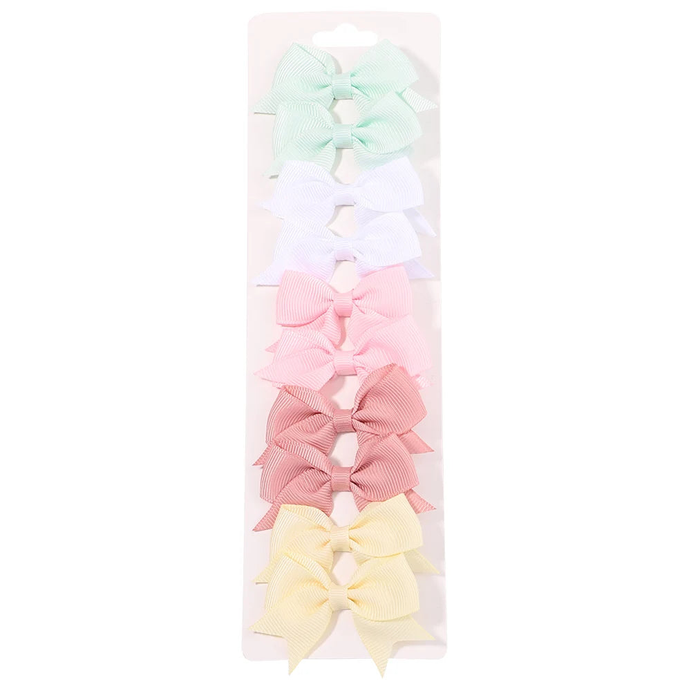 Ribbon Bow Hair Clips (10 pcs)