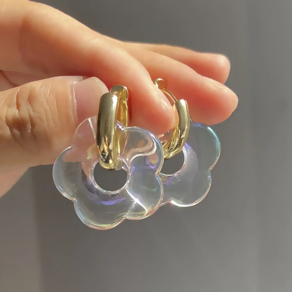 Chunky Flower Hoop Earrings