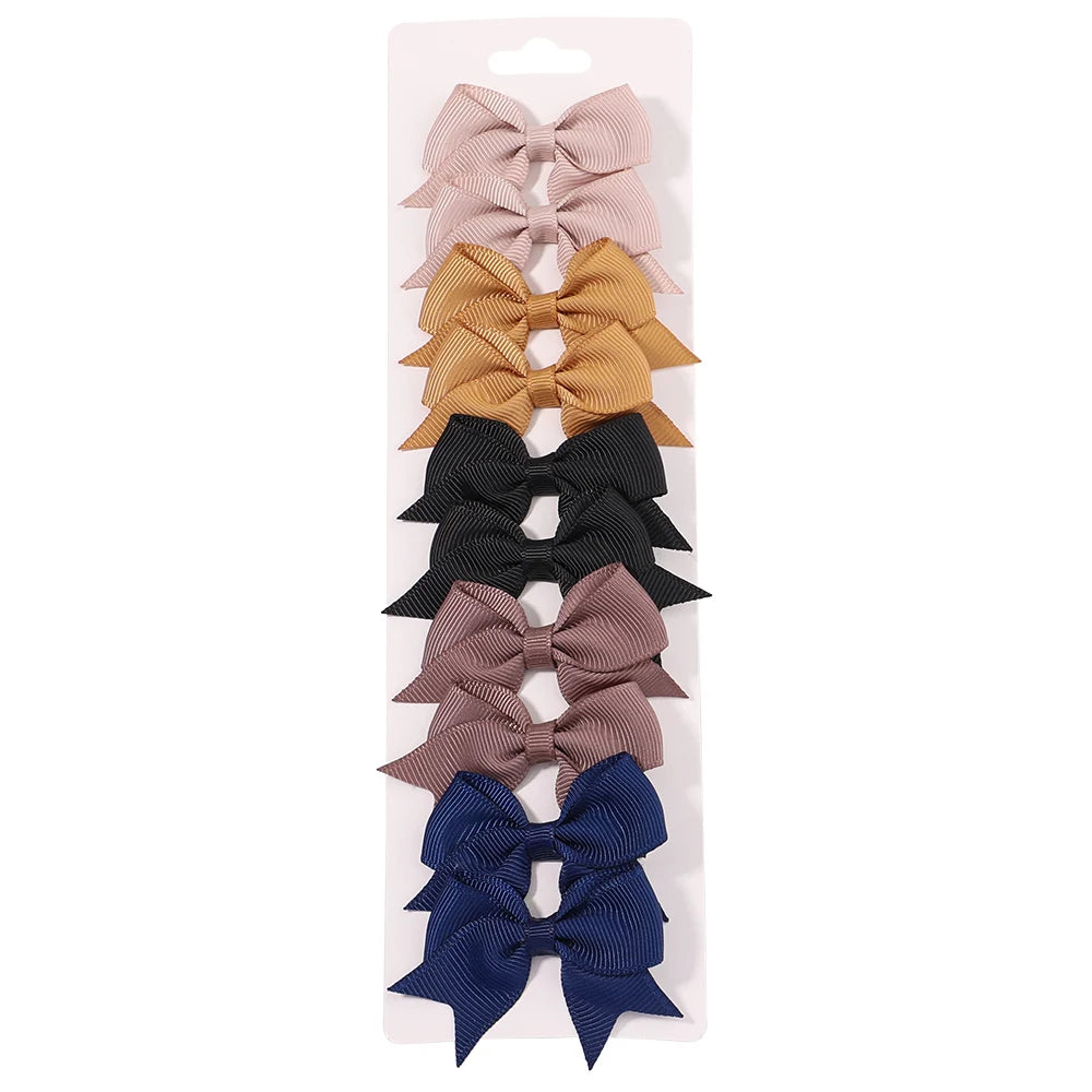 Ribbon Bow Hair Clips (10 pcs)