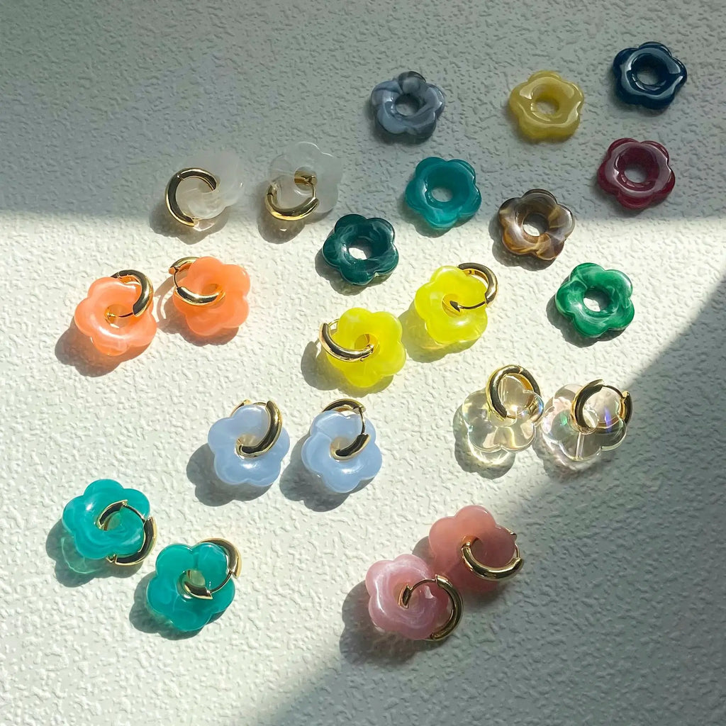 Chunky Flower Hoop Earrings