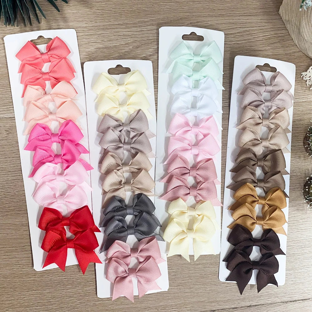 Ribbon Bow Hair Clips (10 pcs)