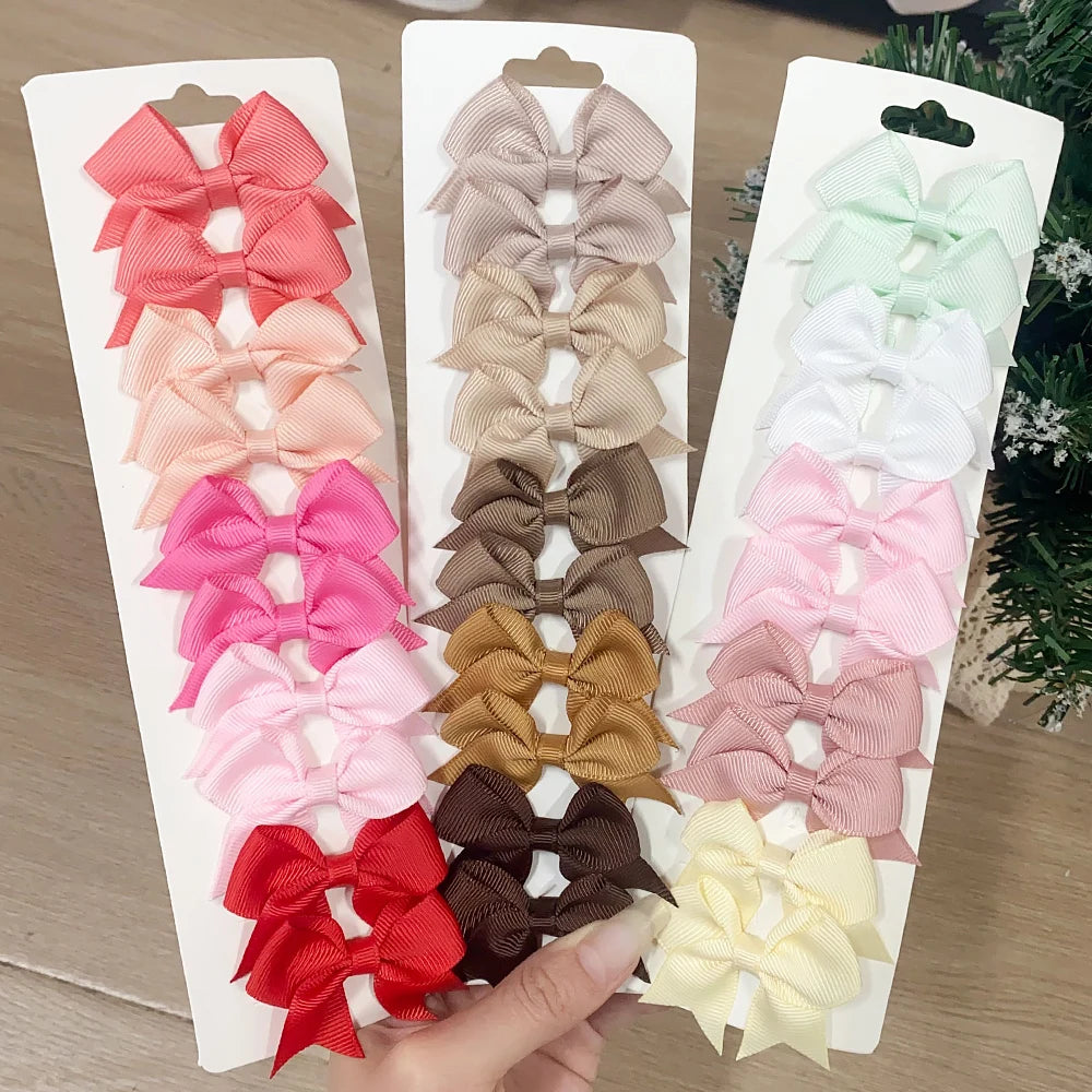 Ribbon Bow Hair Clips (10 pcs)