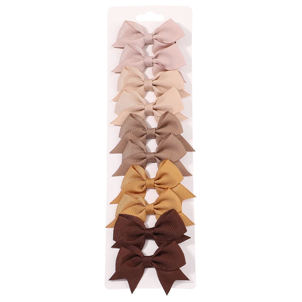 Ribbon Bow Hair Clips (10 pcs)