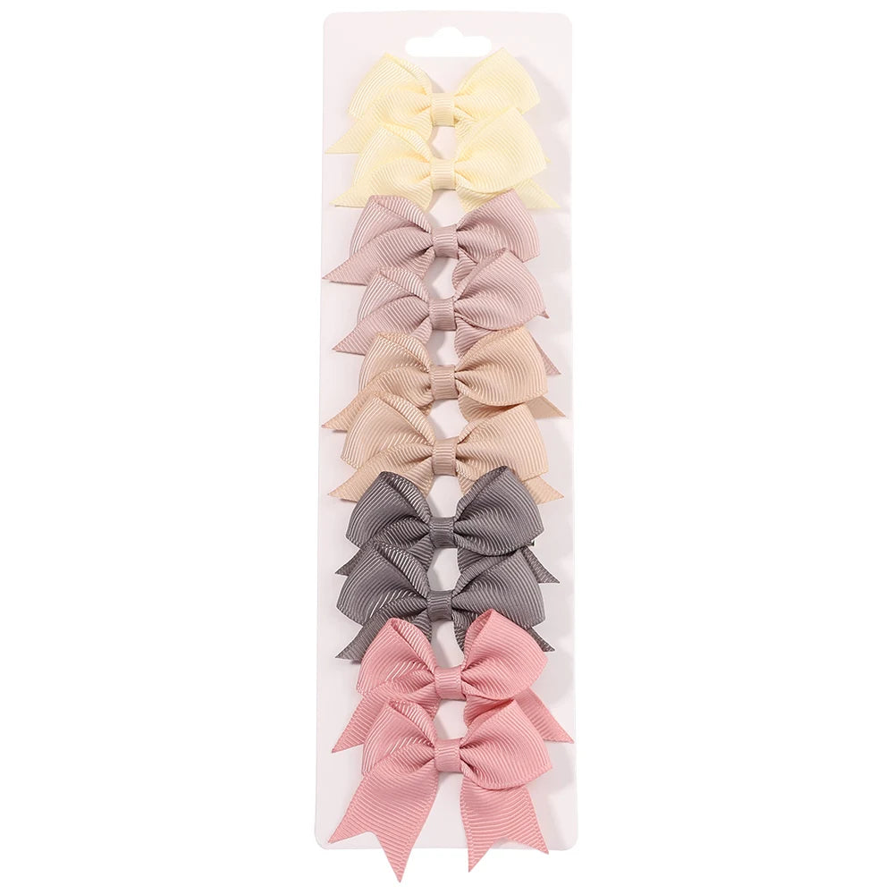 Ribbon Bow Hair Clips (10 pcs)