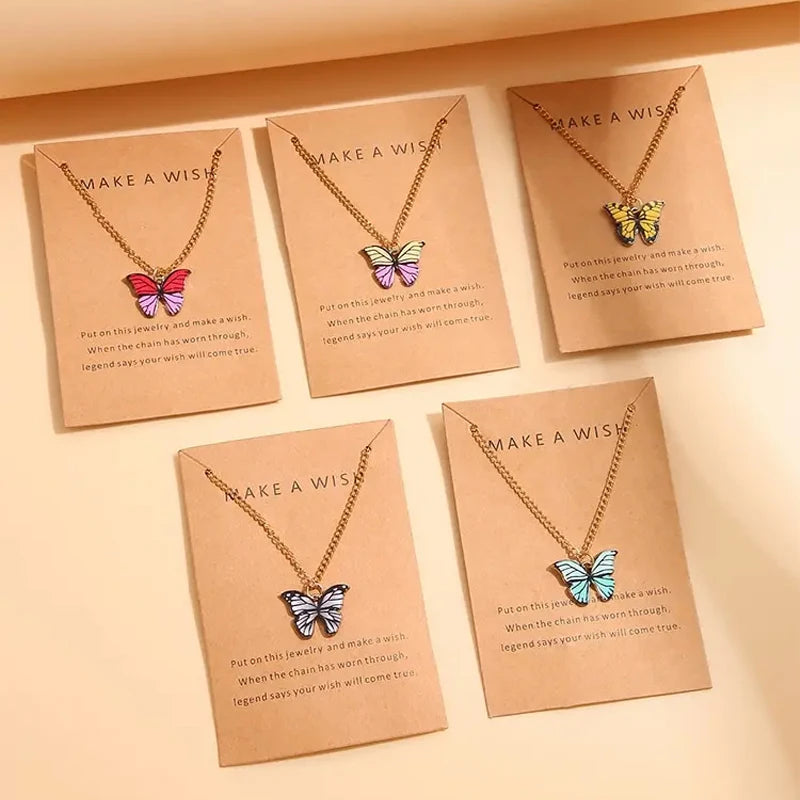 Colorful Butterfly Necklace Set (5 pcs)