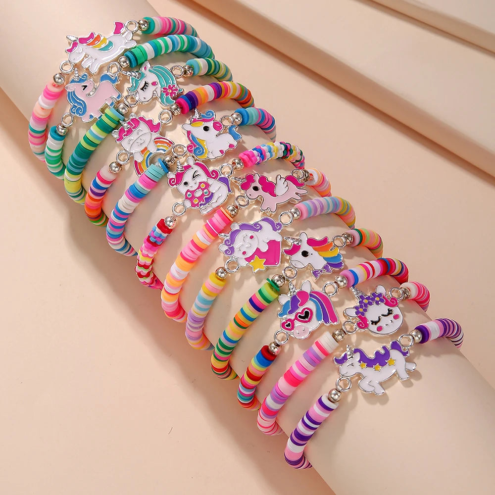 Unicorn & Kitty Charm Bracelets (12 pcs)