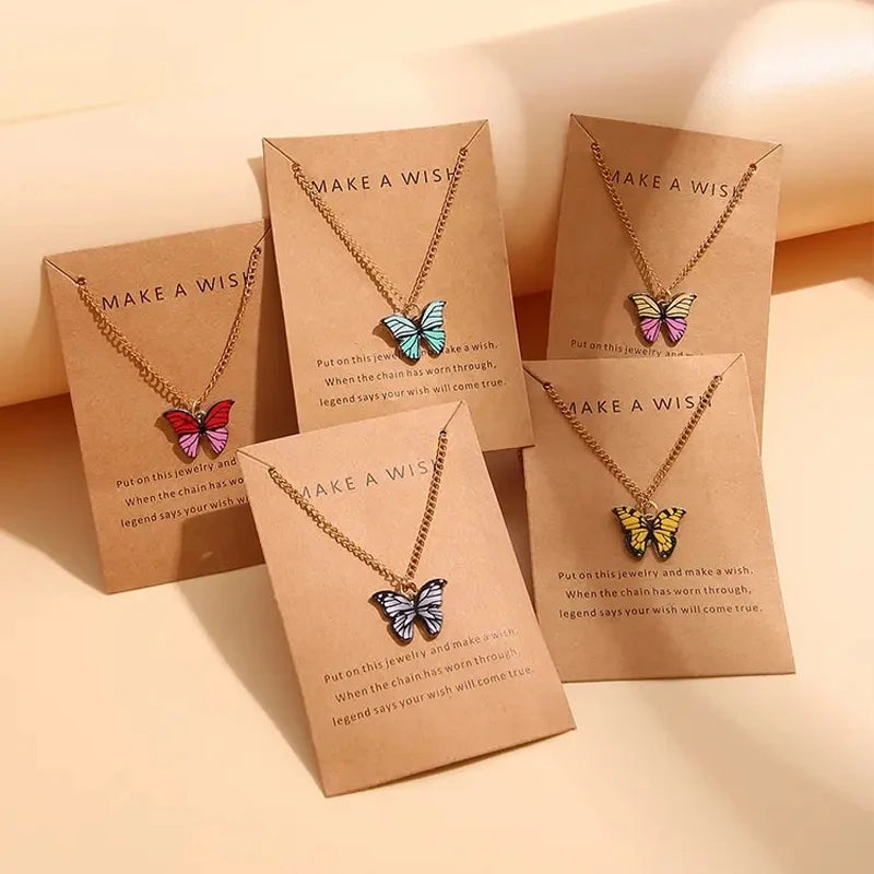 Colorful Butterfly Necklace Set (5 pcs)