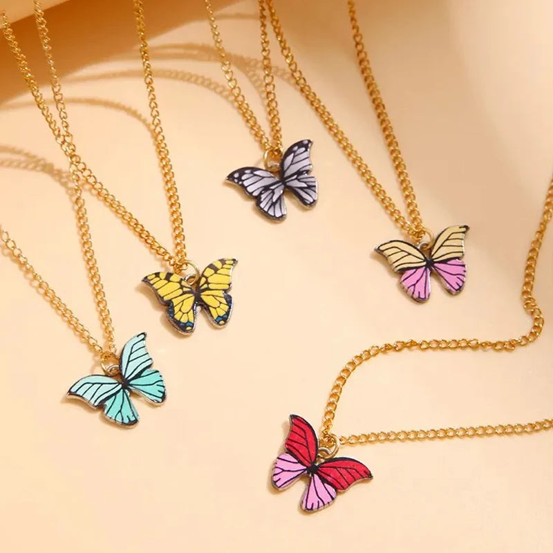 Colorful Butterfly Necklace Set (5 pcs)