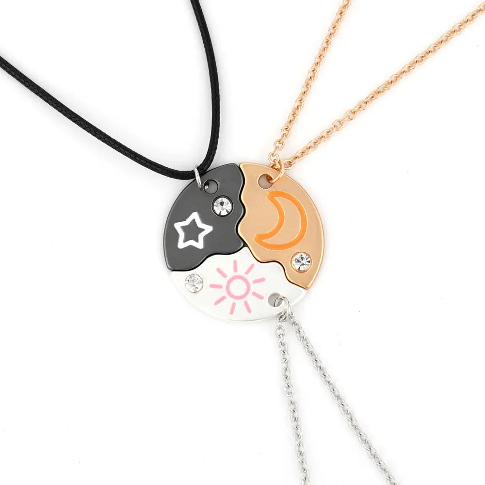 Sun, Moon & Star BFF Necklaces (Set of 3)