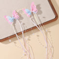 Glitter Butterfly Pearl Tassel Hair Clips (2 pcs)