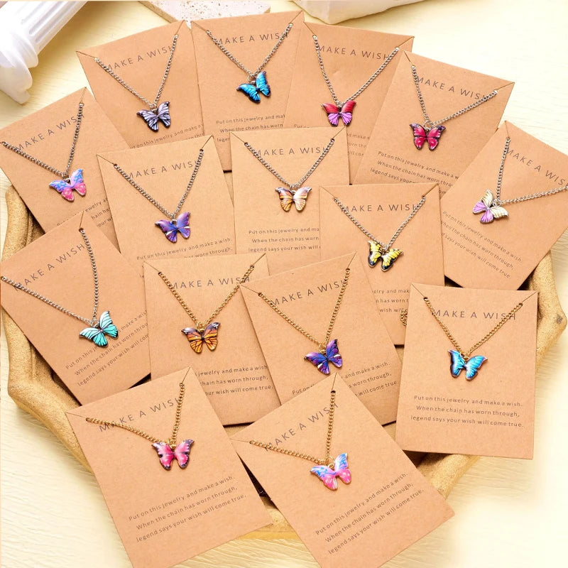 Colorful Butterfly Necklace Set (5 pcs)