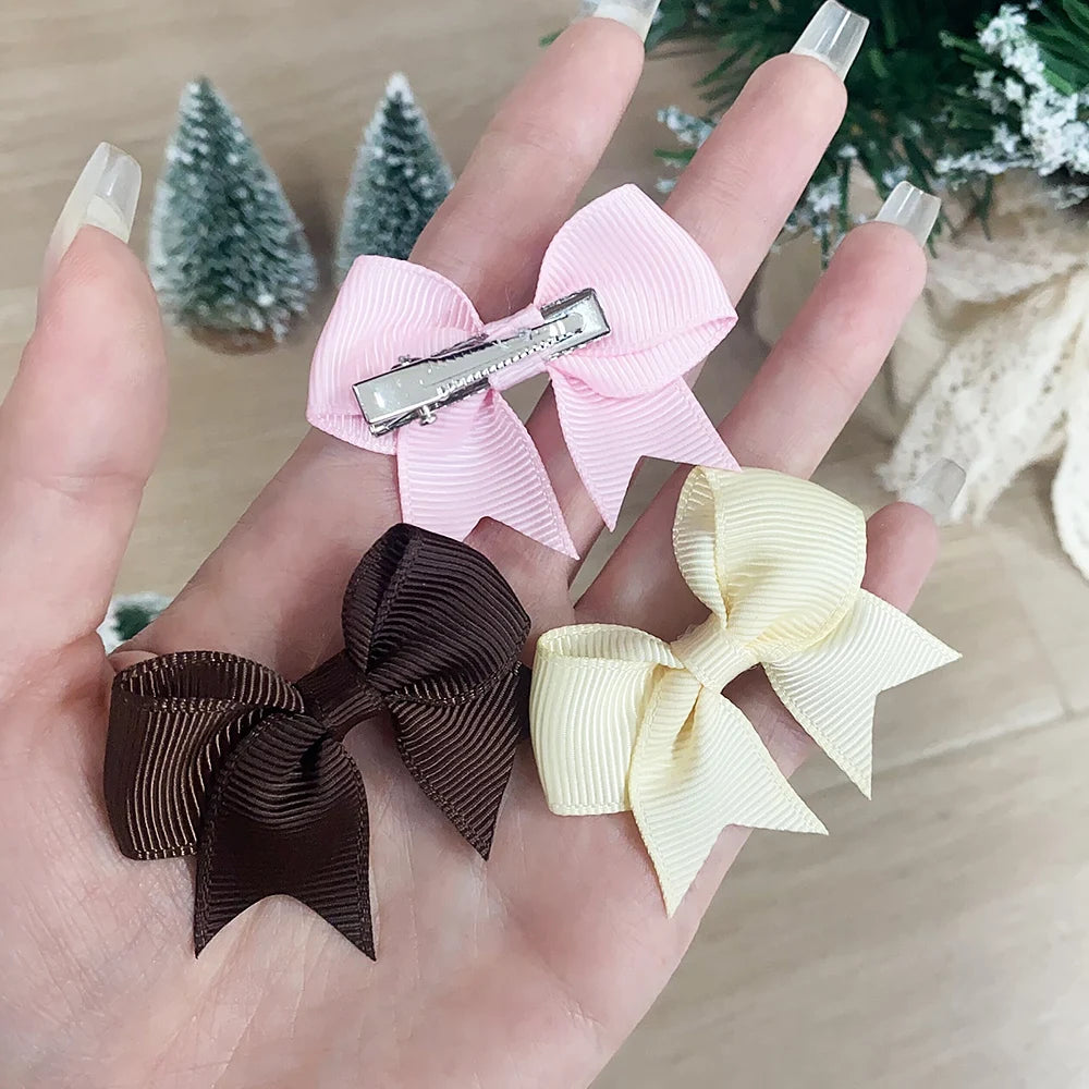 Ribbon Bow Hair Clips (10 pcs)