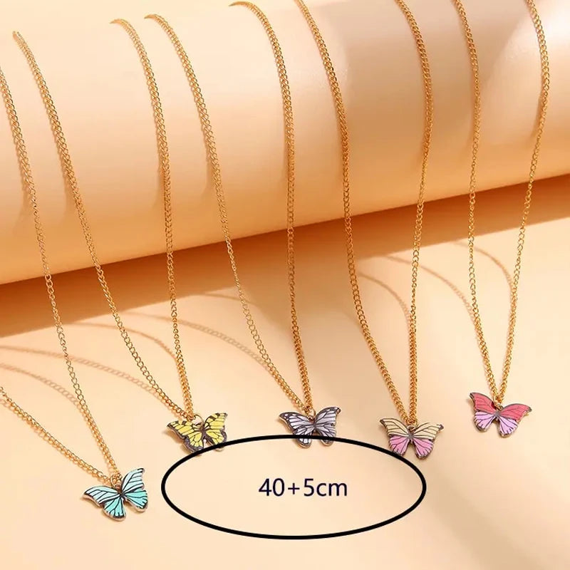 Colorful Butterfly Necklace Set (5 pcs)