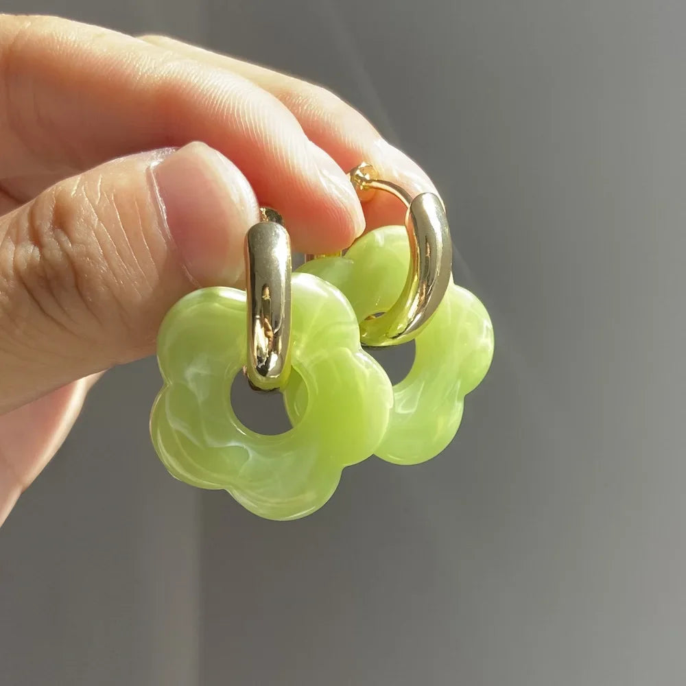 Chunky Flower Hoop Earrings