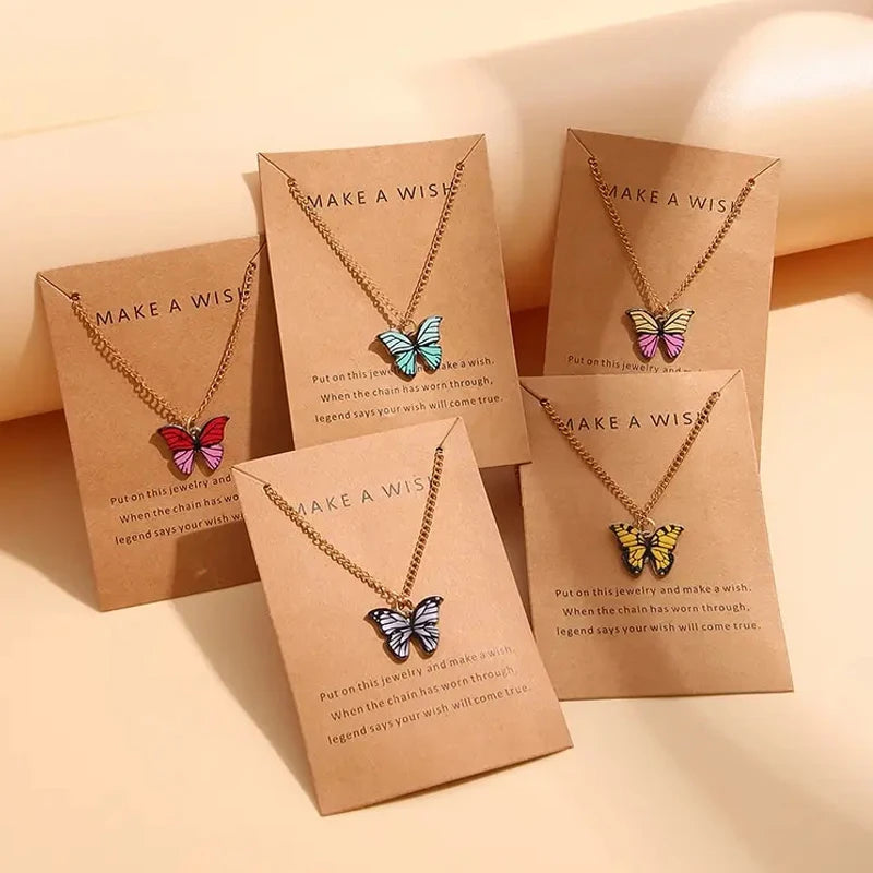 Colorful Butterfly Necklace Set (5 pcs)
