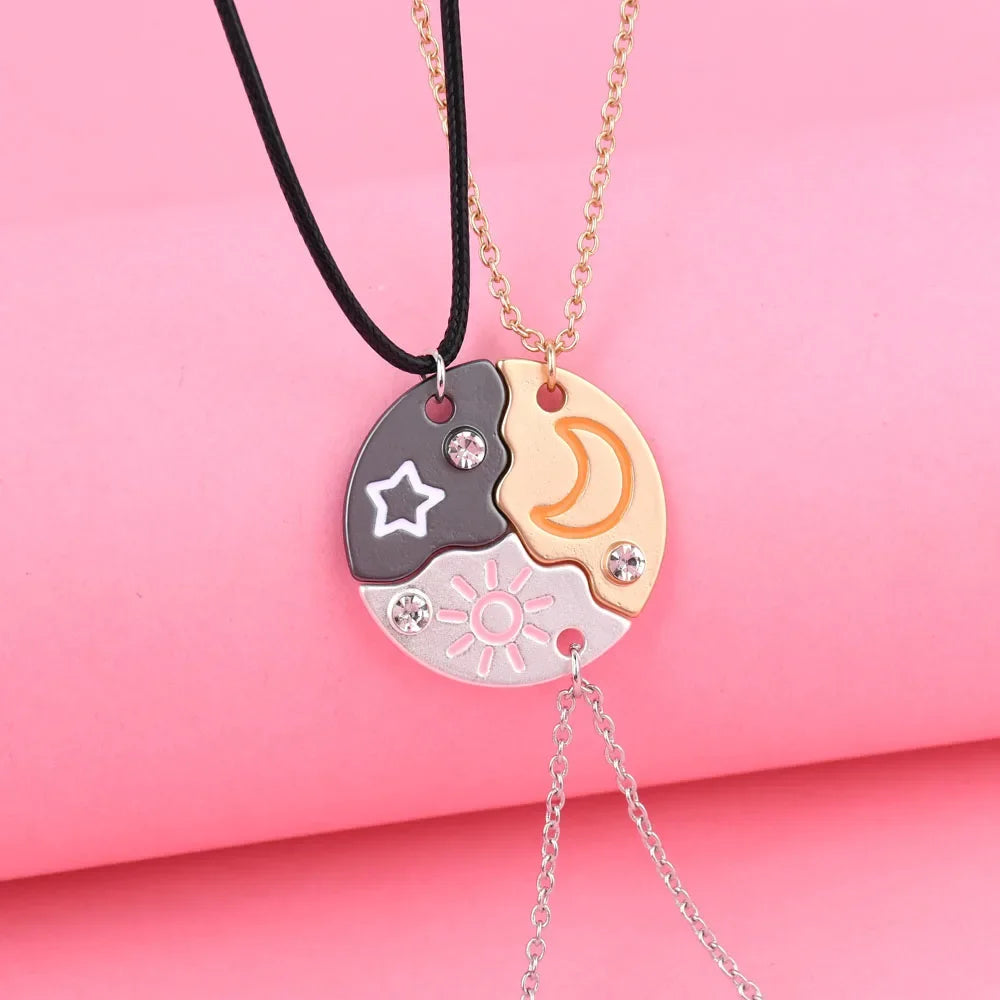 Sun, Moon & Star BFF Necklaces (Set of 3)