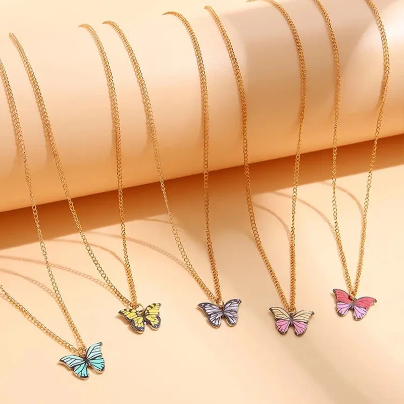 Colorful Butterfly Necklace Set (5 pcs)