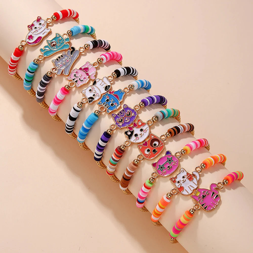 Unicorn & Kitty Charm Bracelets (12 pcs)