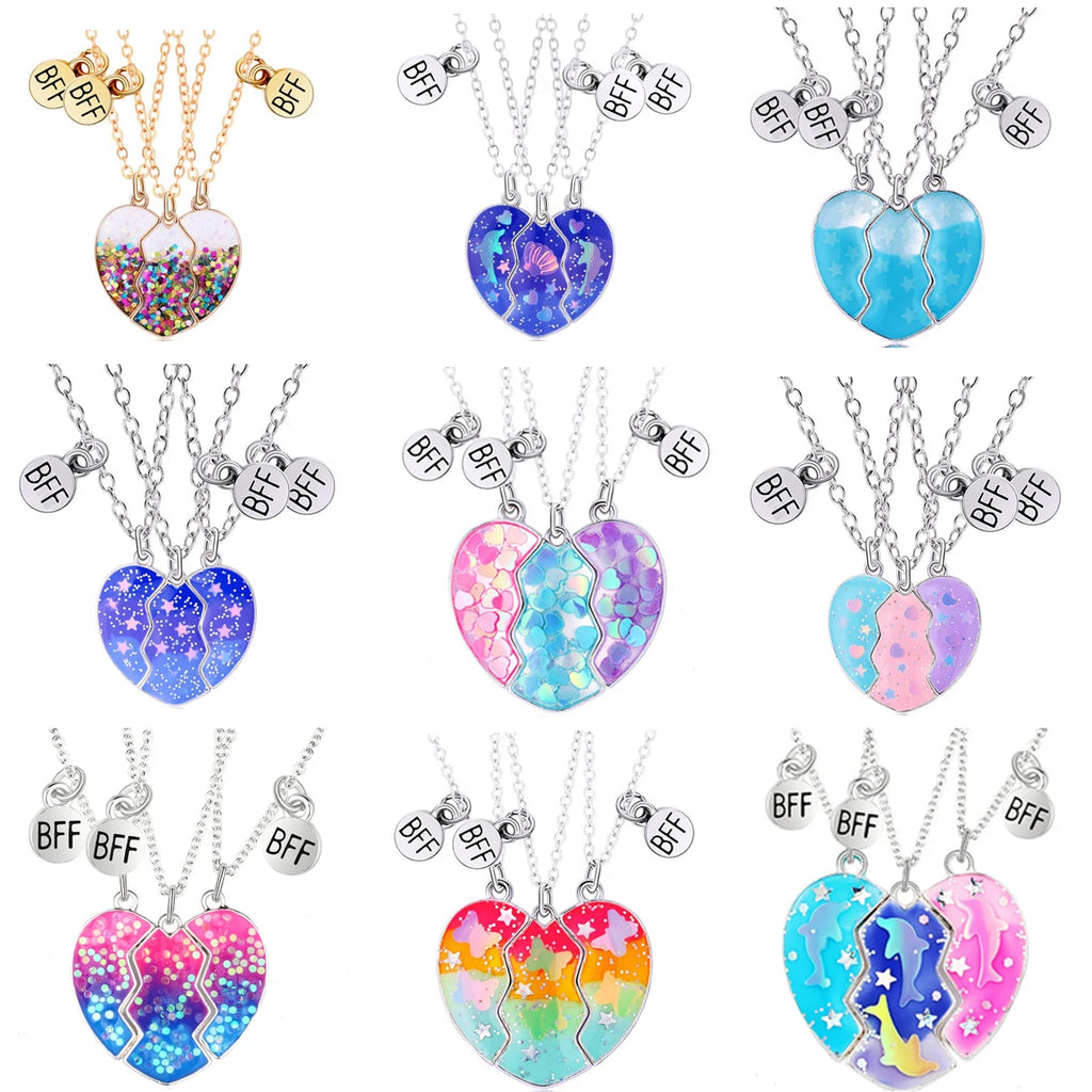 Best Friends Heart Necklace Sets