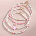 Butterfly, Heart & Pearl Necklace Set (4 pcs)