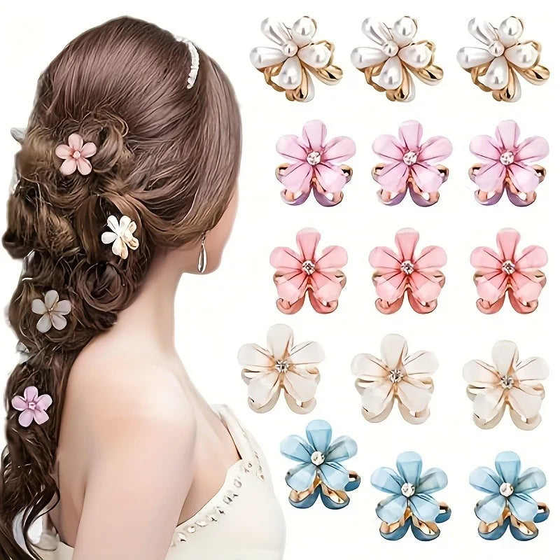 Pearl Flower Hair Clips